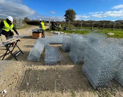 Protection system materials prepared for solar farm installation